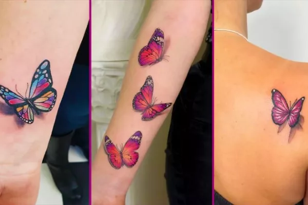 3D Butterfly tattoo for women