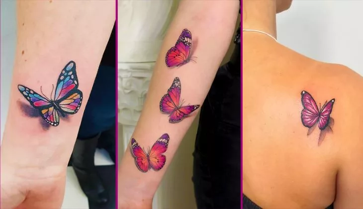 3D Butterfly tattoo for women
