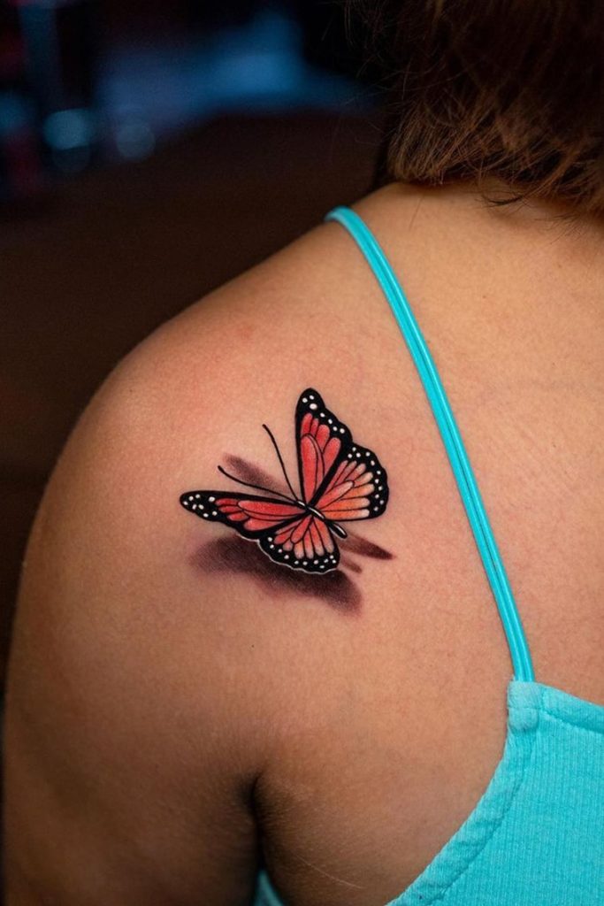 3D butterfly tattoo