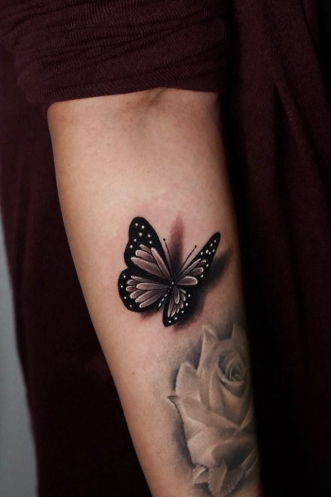 3D butterfly tattoo