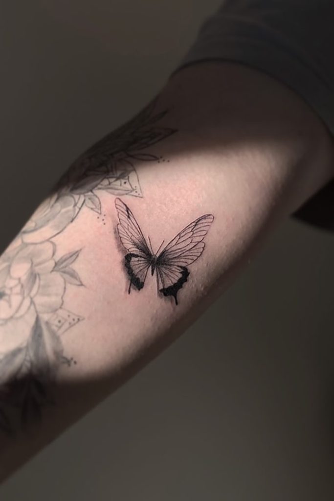 3D butterfly tattoo