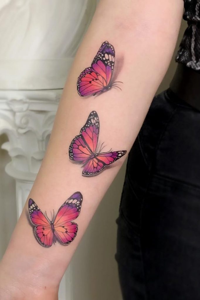 3D butterfly tattoo