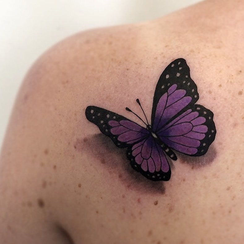 3D butterfly tattoo