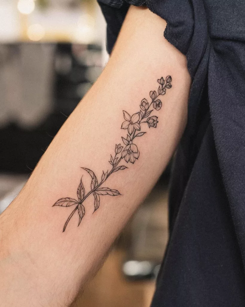 delphinium tattoo