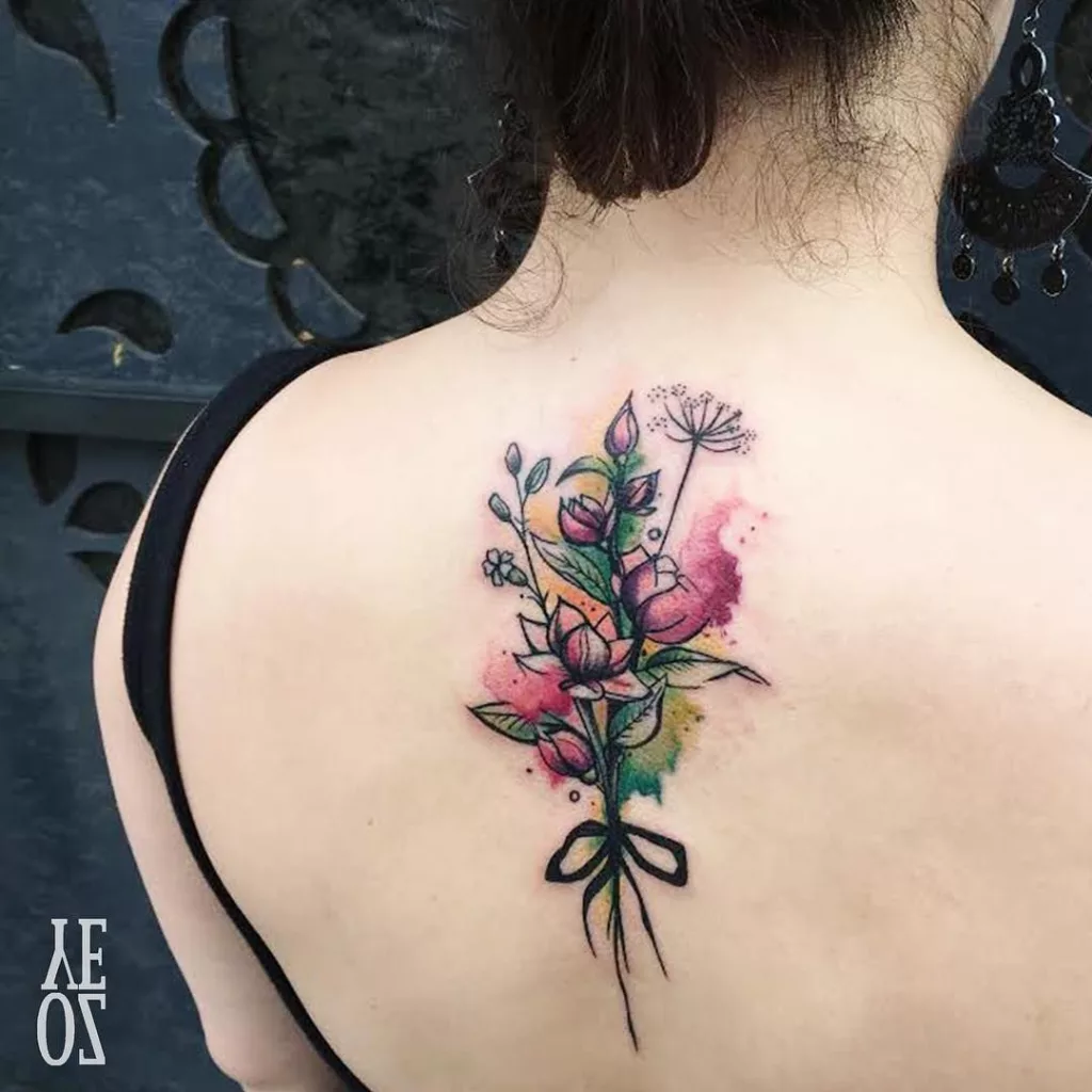 flower bouquet tattoo