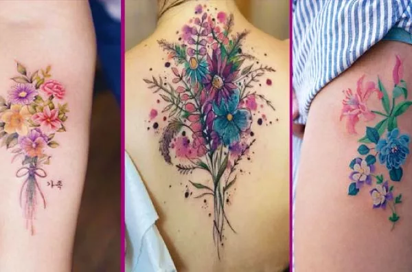 flower bouquet tattoo