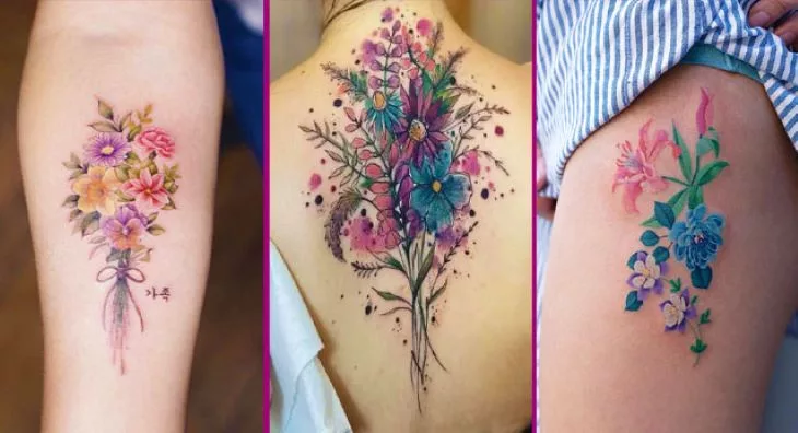 flower bouquet tattoo