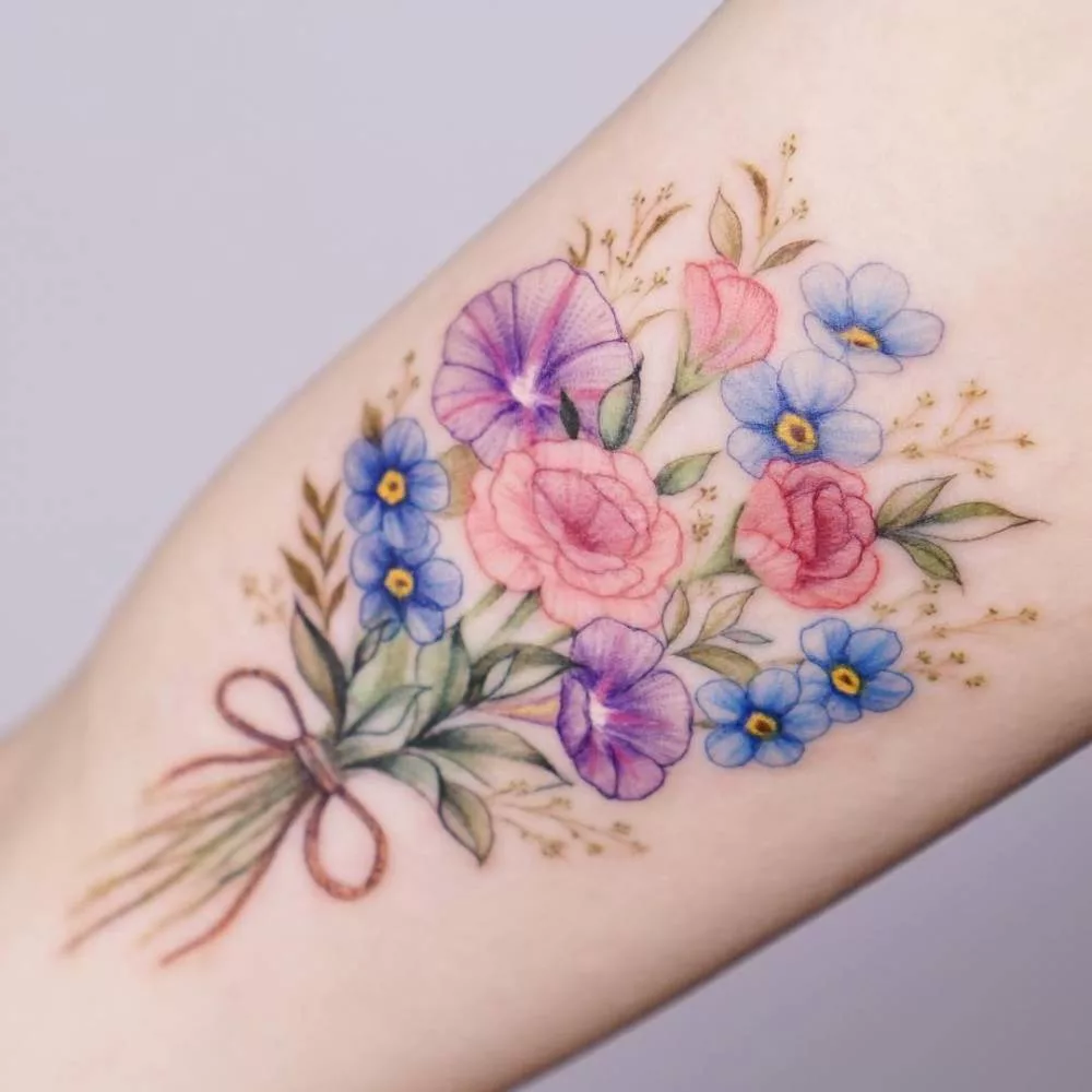 flower bouquet tattoo