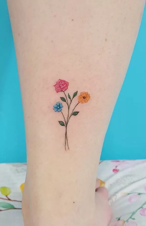 flower bouquet tattoo