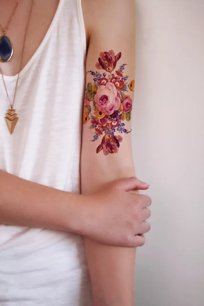 flower bouquet tattoo