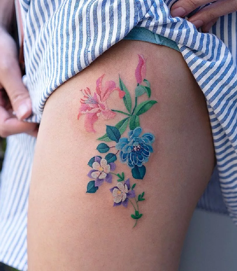 flower bouquet tattoo