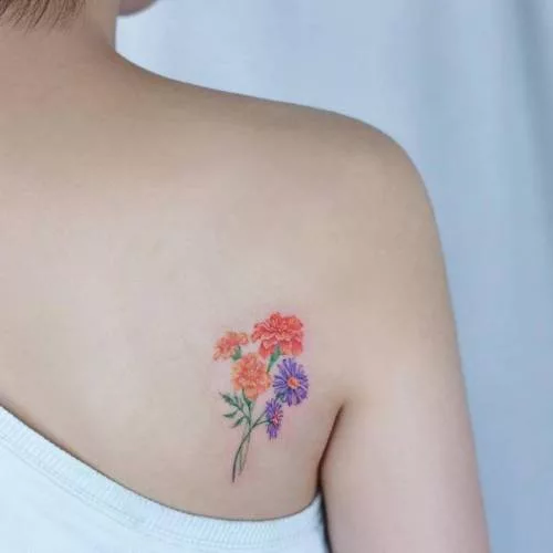 flower bouquet tattoo