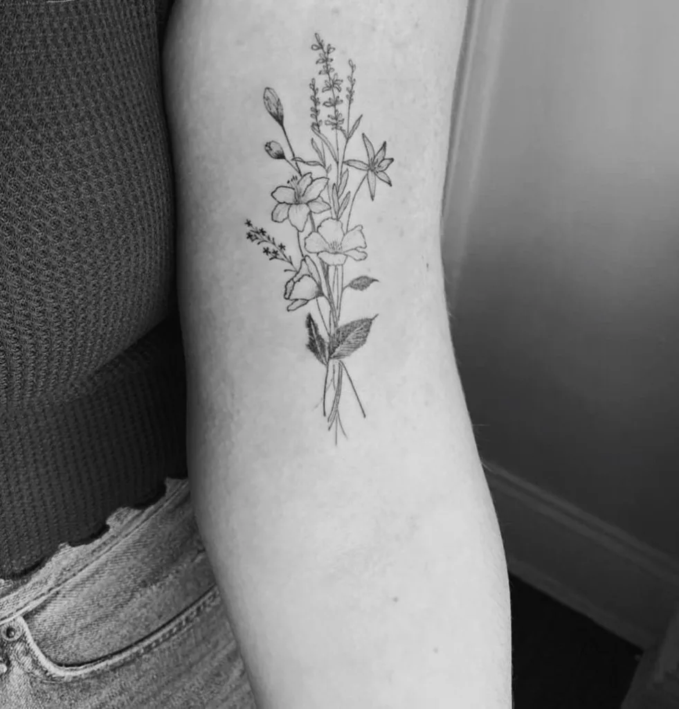 flower bouquet tattoo