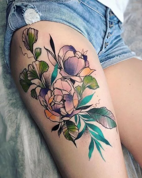 thigh tattoo