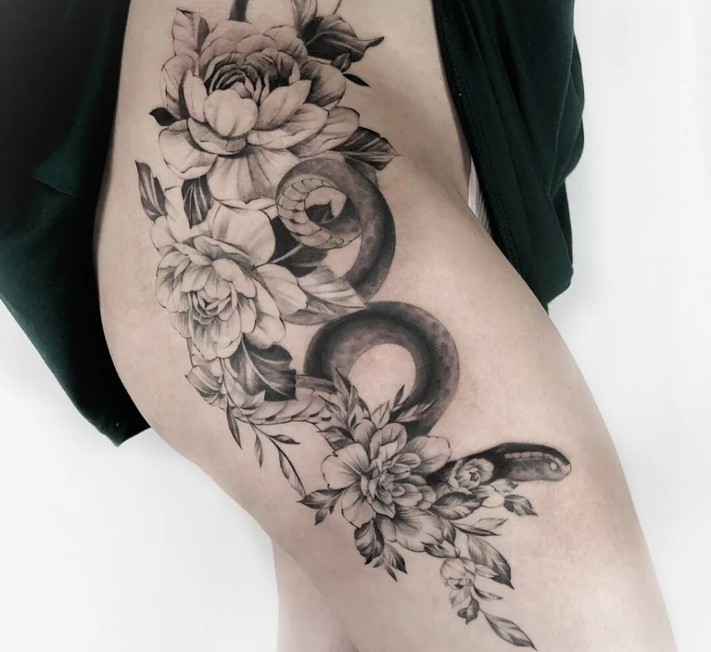 thigh tattoo