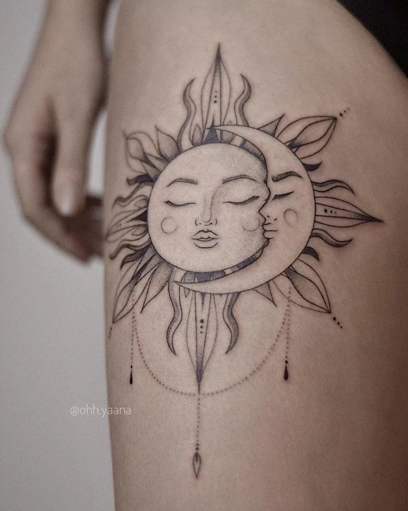 sun and moon tattoo