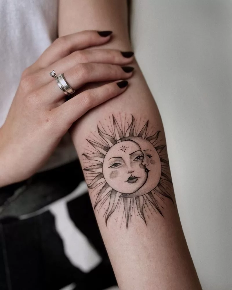 sun and moon tattoo