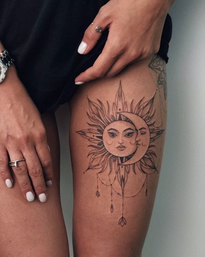 sun and moon tattoo