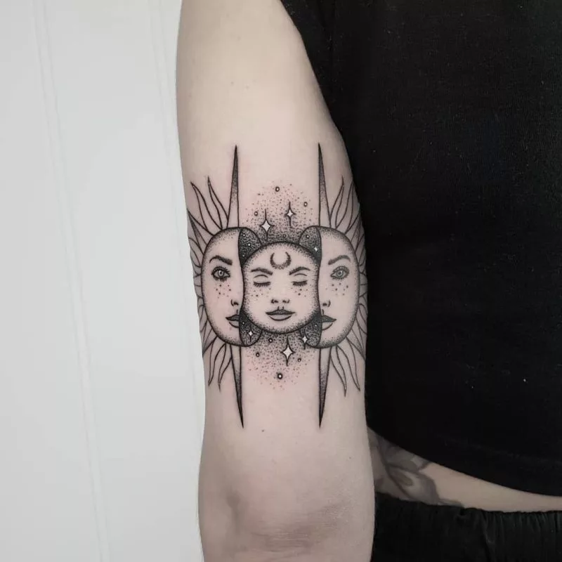 sun and moon tattoo