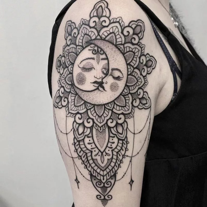 sun and moon tattoo