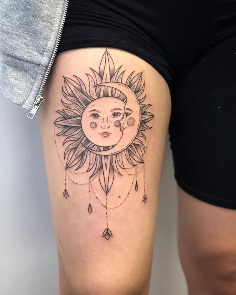 sun and moon tattoo