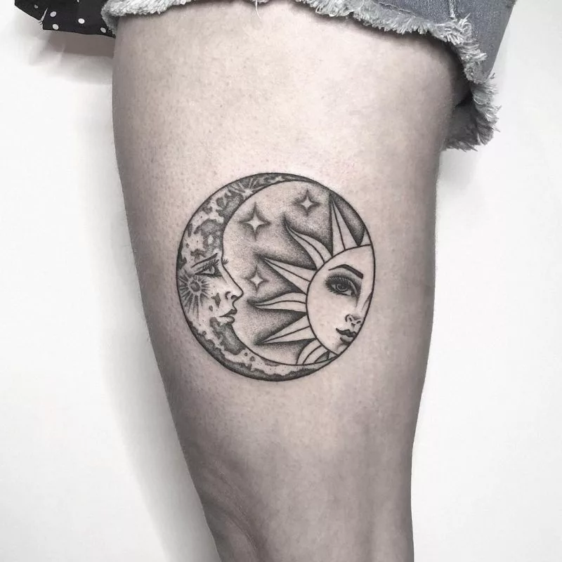 sun and moon tattoo