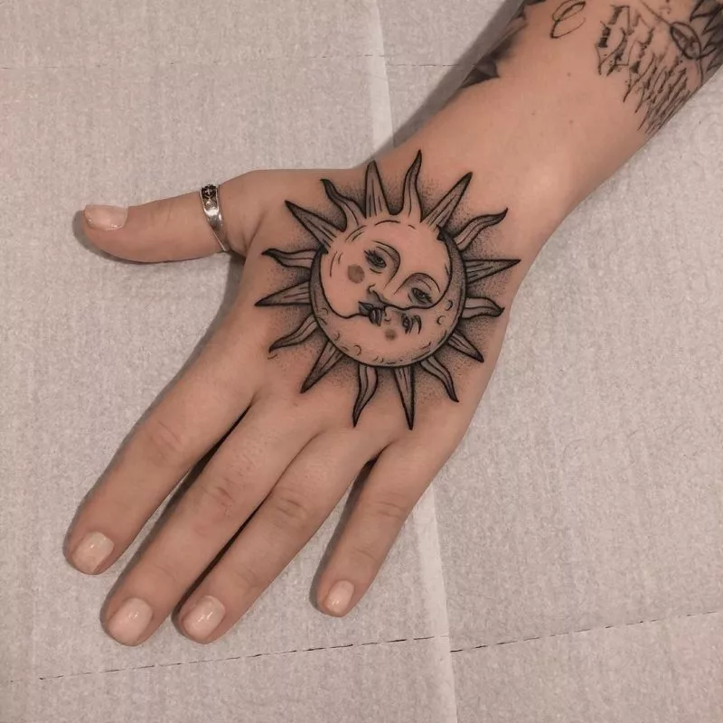 sun and moon tattoo