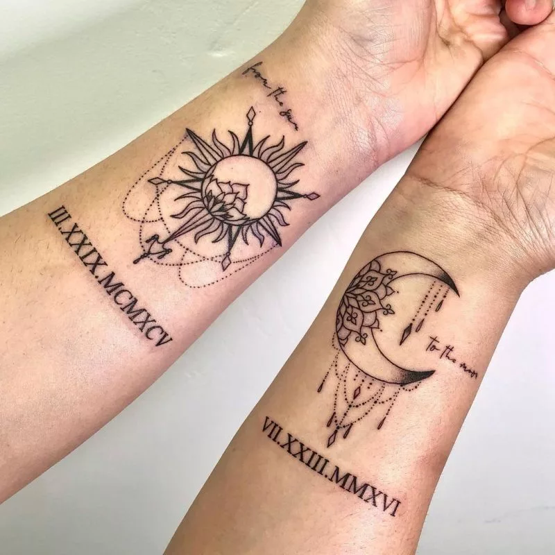 sun and moon tattoo