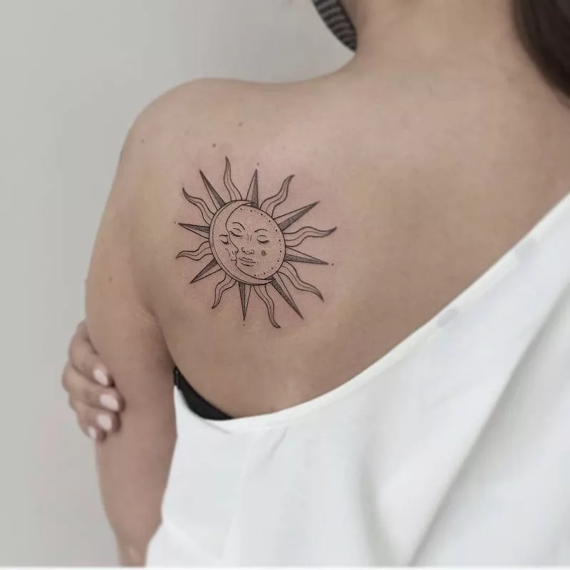 sun and moon tattoo