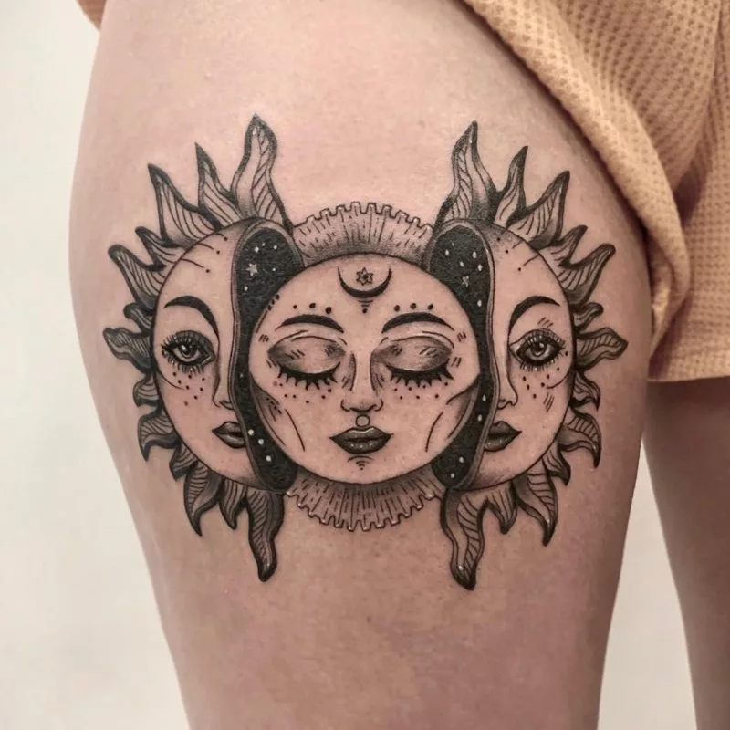 sun and moon tattoo