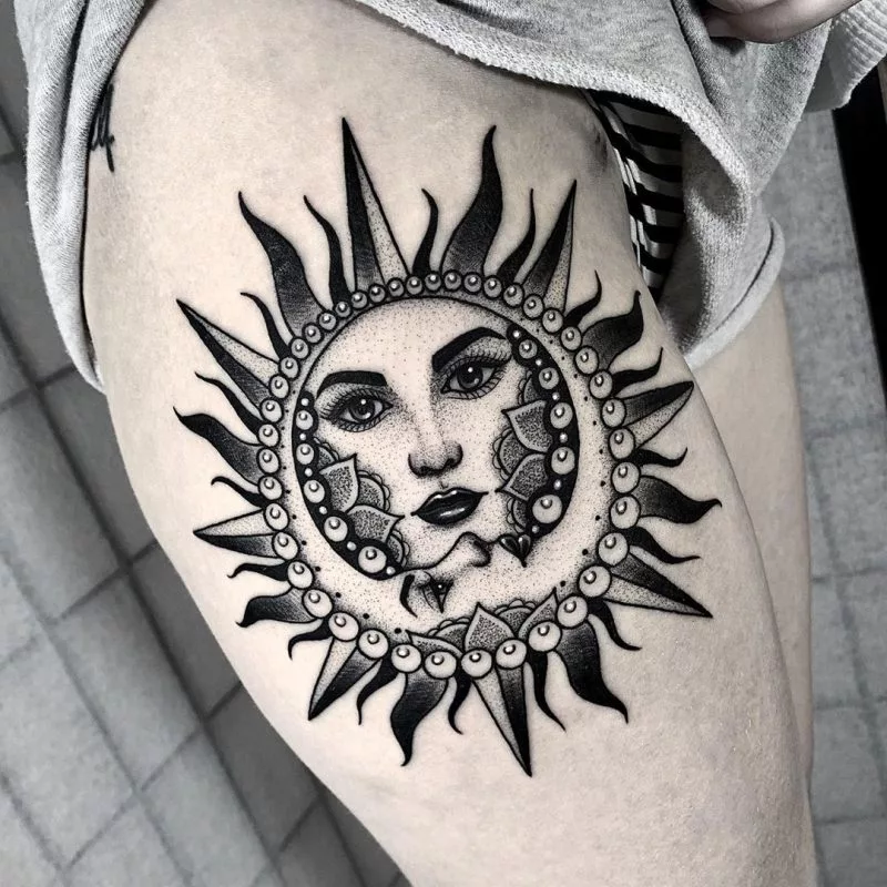 sun and moon tattoo