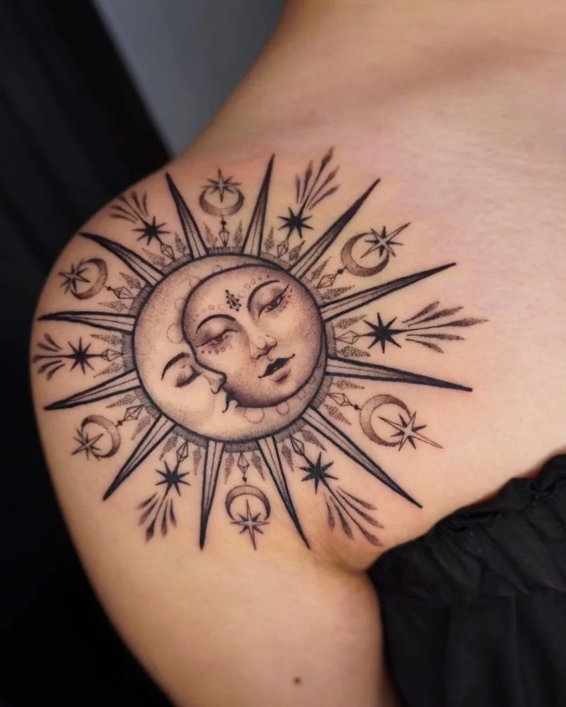 sun and moon tattoo