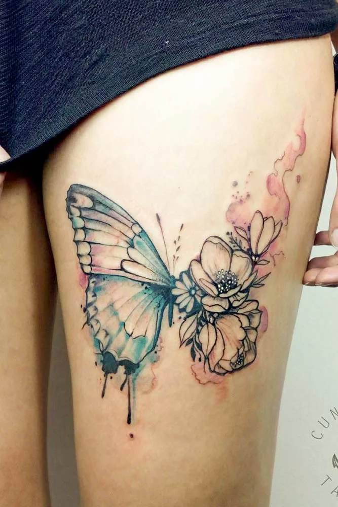 thigh tattoo